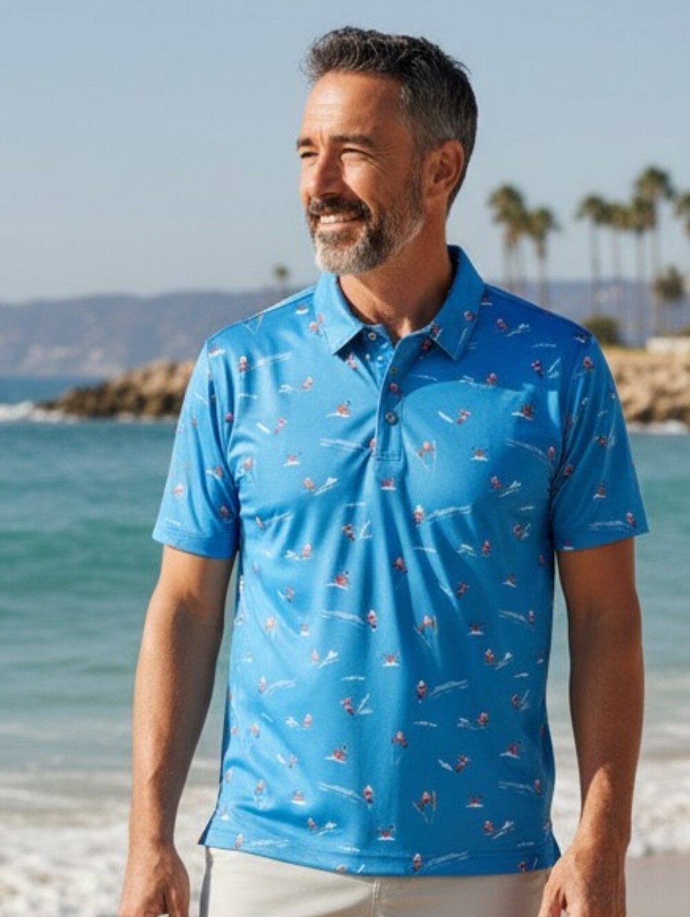 Chubbies The Ski-Daddle Performance Polo Shirt, Size L, NWT